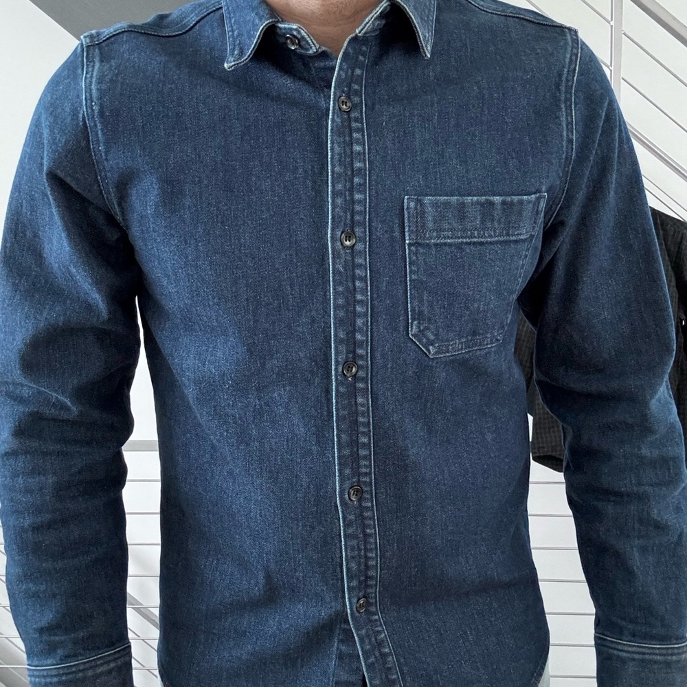A.P.C. Dark Blue Casual Button Down Shirt